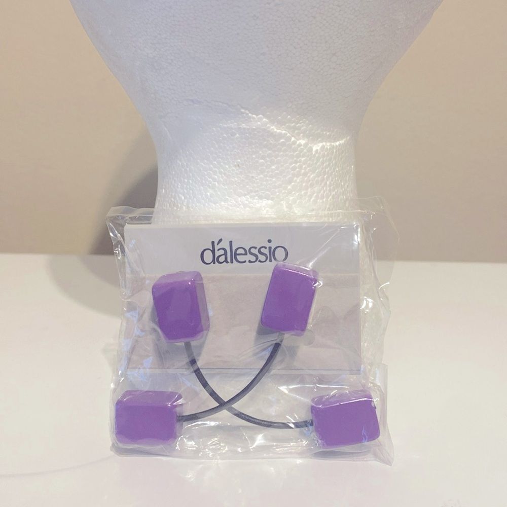 Purple Vintage Dalessio Earrings Geometric Rectangular Shaped New NWT 80s Vibes